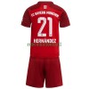 Maillot de Supporter FC Bayern Munich Lucas Hernandez 21 Domicile 2021-22 Pour Enfant